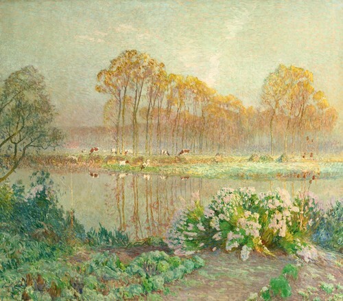 Landscape with Pond and Blooms