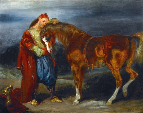 Young Turk Caressing His Horse