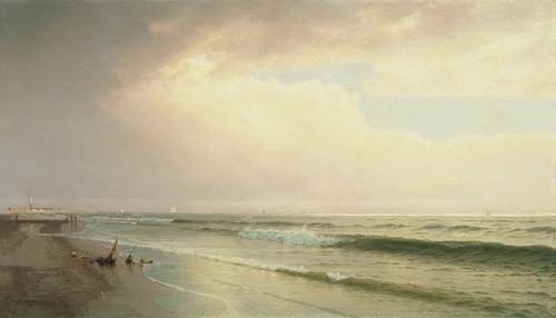 Seascape with Distant Lighthouse, Atlantic City, New Jersey 1873