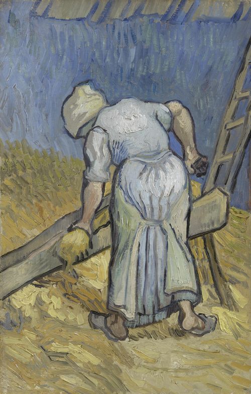 Peasant Woman Bruising Flax (after Millet)
