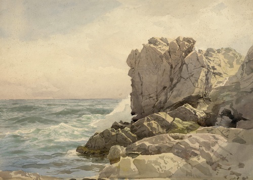 Waves Breaking Against a Rocky Shore