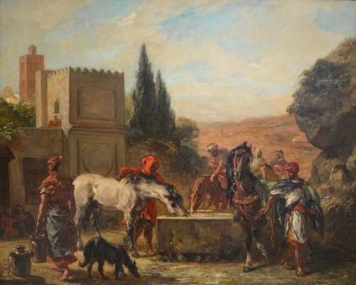 Horses at a Fountain