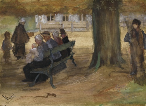 People Sitting on a Bench in The Hague