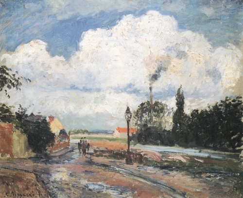 El muelle de Pothuis en Pontoise después de la lluvia