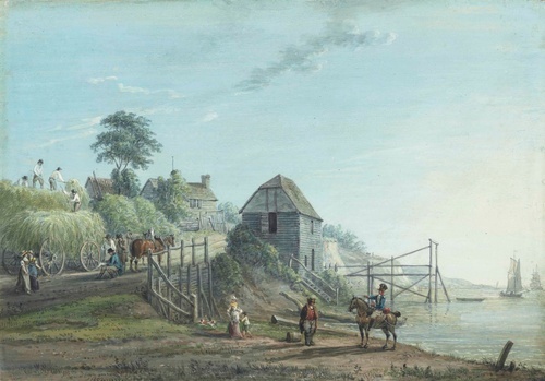 Haymakers with a Harvest Wagon on the Medway, Kent