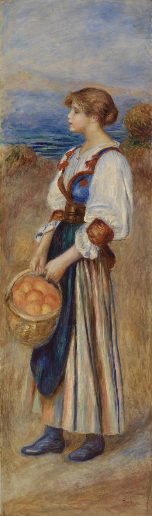 Girl with Basket of Oranges