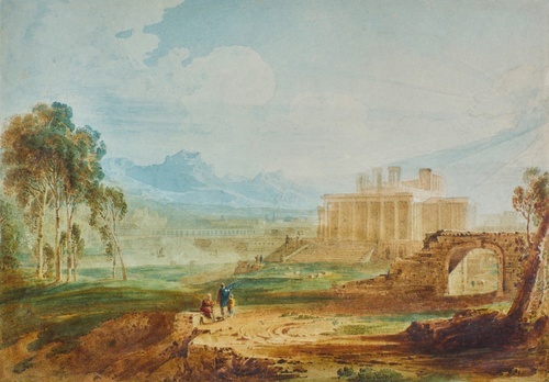 Figures in an arcadian landscape
