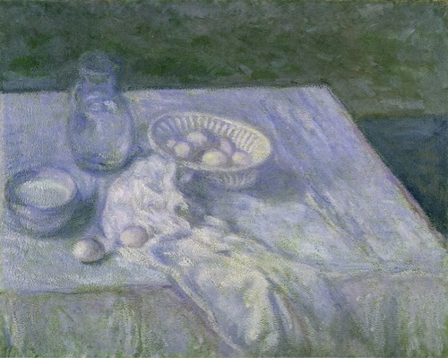 Still Life with Eggs in Blue