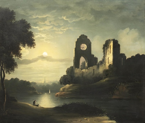 Moonlit Cathedral River Landscape