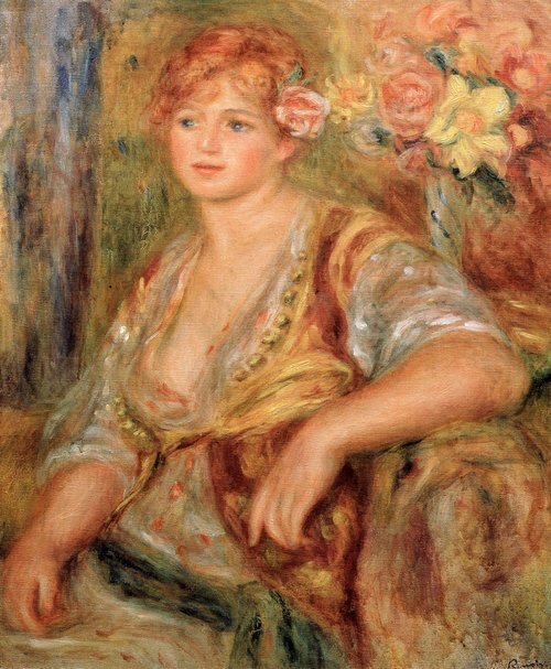 Blonde à la rose