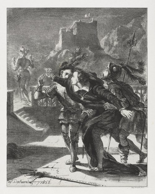 Hamlet Rushes to Follow the Ghost of his Father