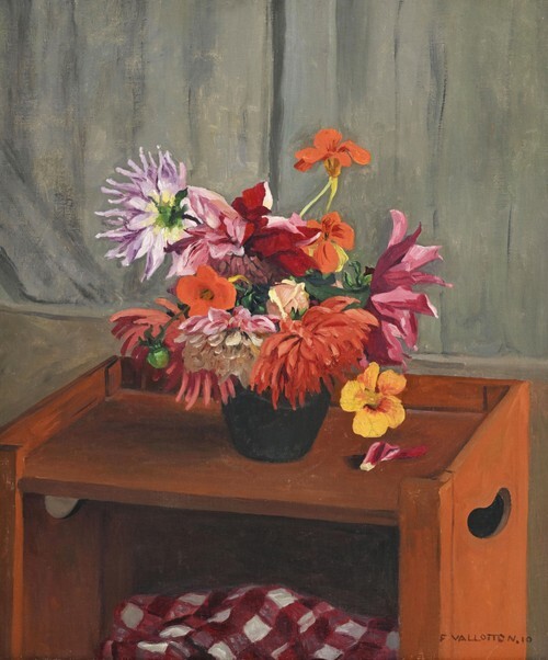 Chrysanthemums and Nasturtiums