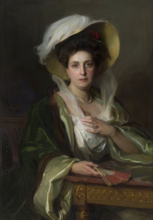 Portrait of a lady in a large hat