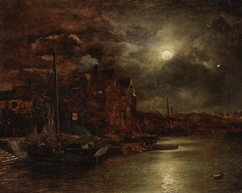Port City in the Moonlight