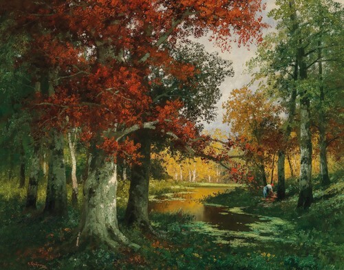 A Wooded Landscape in Autumn