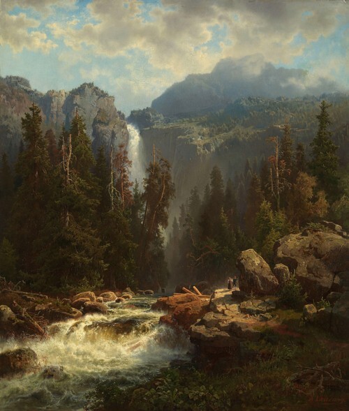 Pemandangan Norwegia dengan Air Terjun