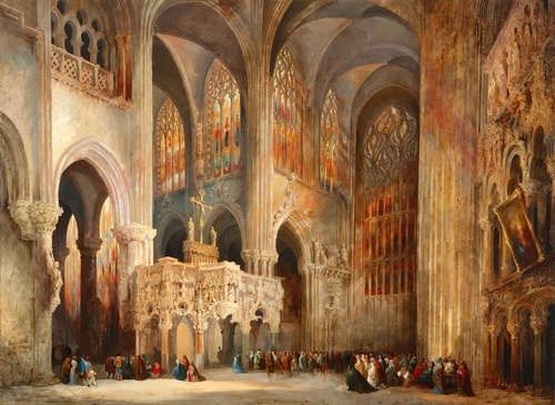 Interior of the Liege Cathedral (Belgium)