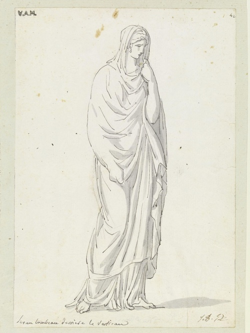 Study of a mourning female figure from a Roman sarcophagus