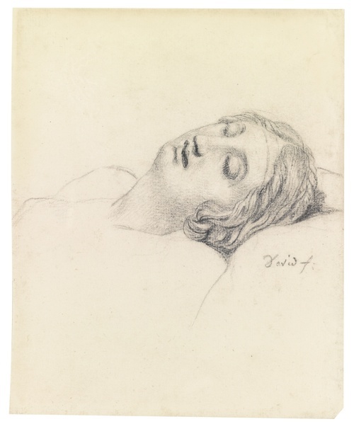 Study of the head of a sleeping woman