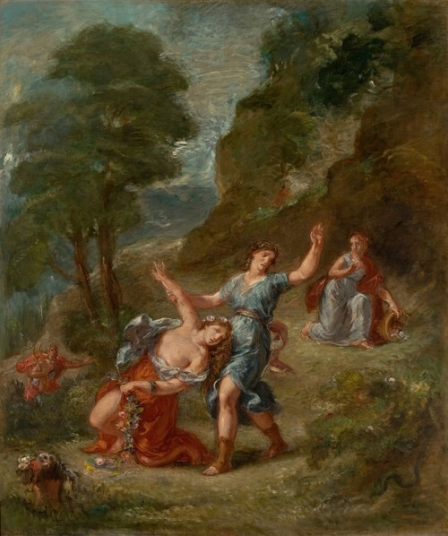 The Spring - Eurydice bitten by a serpent while picking flowers (Eurydice's death)