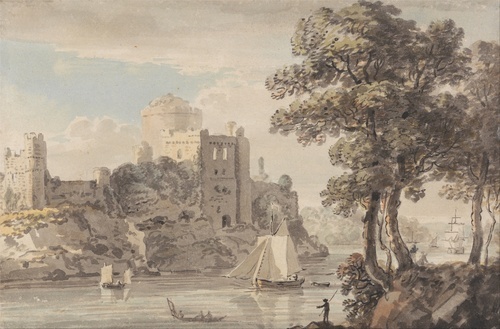 Un castello su un fiume