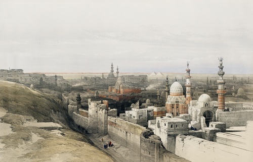 Guardando a ovest al Cairo