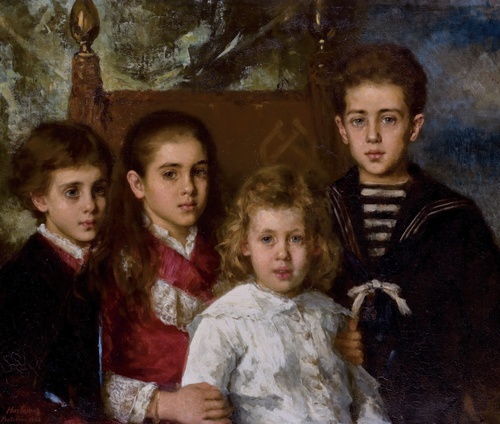 Portrait of four children from the second marriage of Paul Pavlovich Demidoff 1883