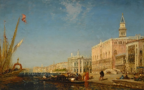 Figures on the Quai des Esclavons, Venice