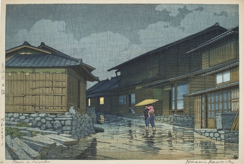 Hujan di Tōkaidō di Hirisaka