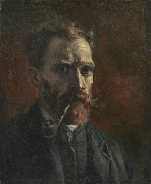 Self-portrait with pipe