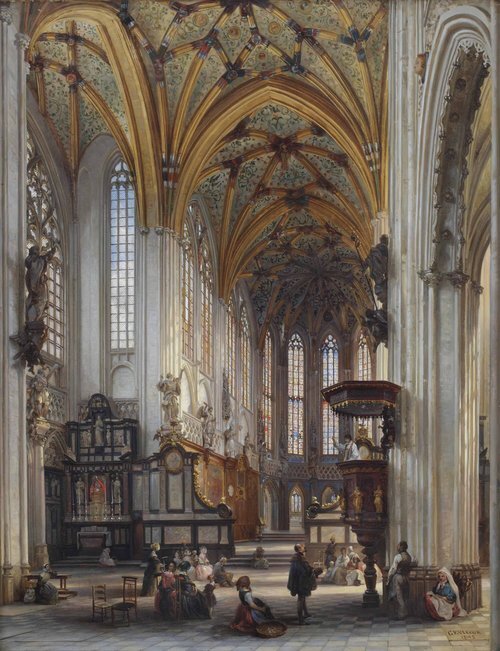 Interior of the Saint-Jacques-le-Mineur Church, Liège