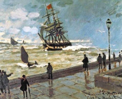 The Jetty at Le Havre Bad Weather