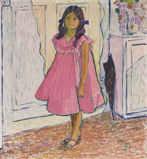 Greti in red dress 1907