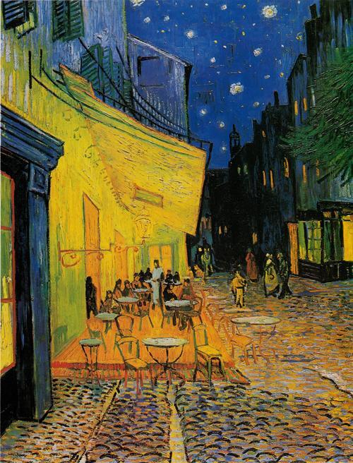 Caffè-terrace di notte