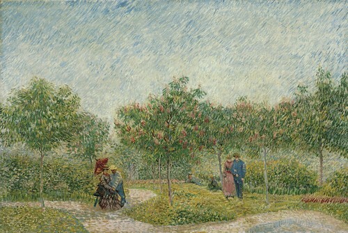 Garden in Montmarte with lovers