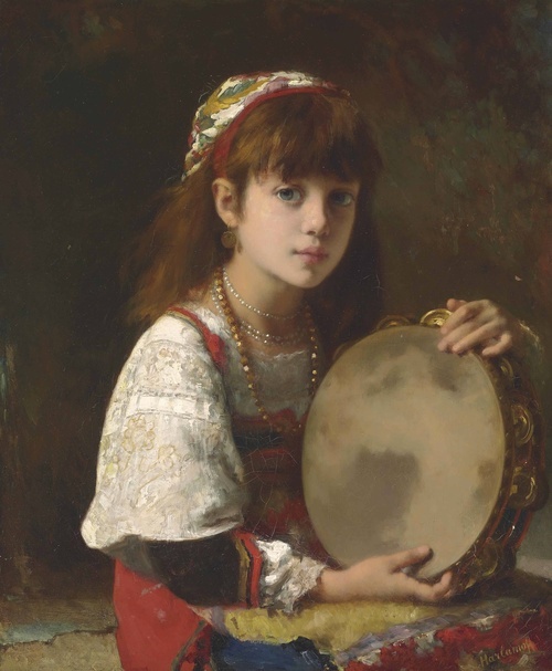 Girl with Tambourine