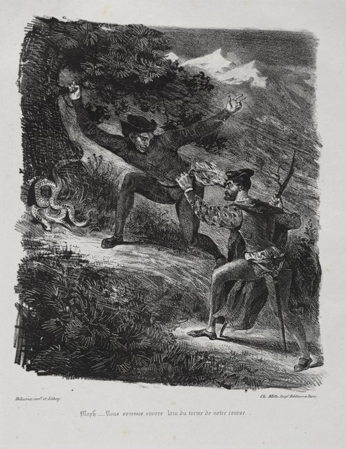 Illustrations for Faust Faust and Méphistophélés in the mountains of the Hartz 1828