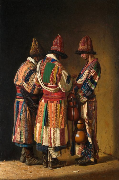 Festive Monks in Costumes