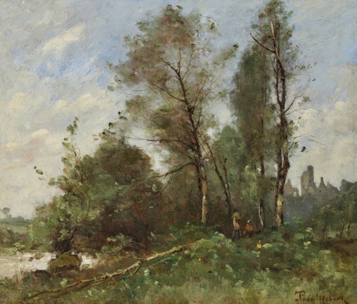 River Landscape with Figures