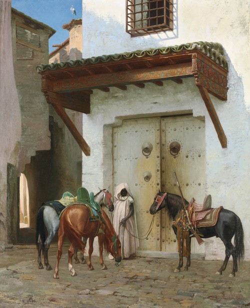 Chevaux tenus par un esclave (La Halte)