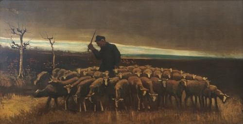 Shepherd with a Flock of Sheep
