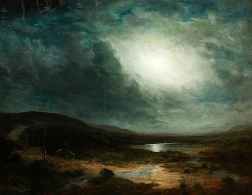 Moonlit River Landscape