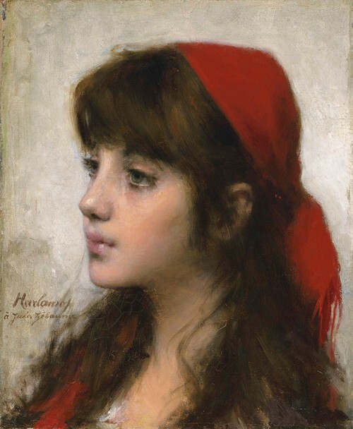 Young Beauty in a Scarlet Shawl