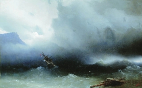 A hurricane at sea