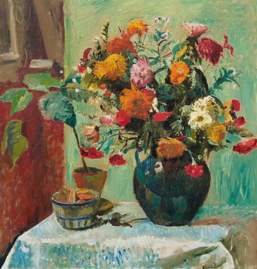 Still life with bouquet of flowers