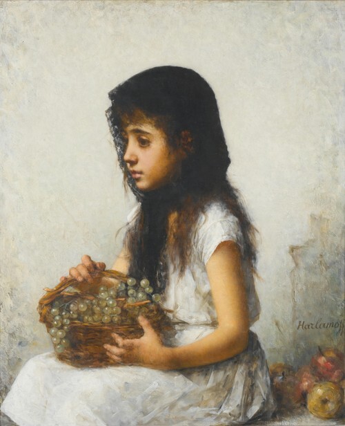 Young Girl with Grapes