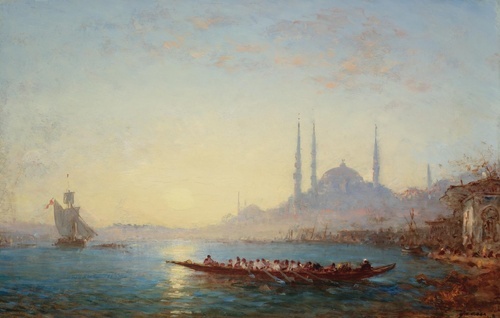 Sunset on the Bosphorus and the Hagia Sophia
