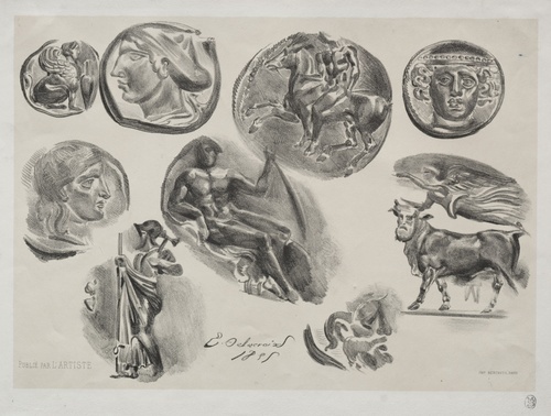Sheet with Nine Antique Medals
