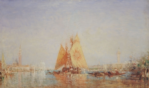 Venice, Trabaccolo with Yellow Sail