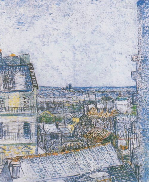 Utsikt over Paris fra Vincents rom i Rue Lepic